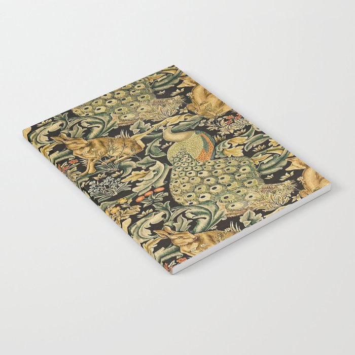 William Morris Teal Forest,peacock,birds Notebook Gallery Image 2