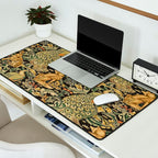 William Morris Teal Forest,peacock,birds Desk Mat Gallery Image 2