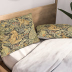 William Morris Teal Forest,peacock,birds Pillow Sham Gallery Image 2