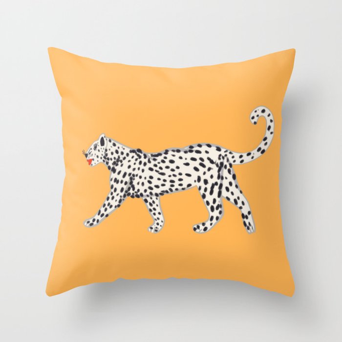 White fashionable cheetah  Throw Pillow Gallery Image 6