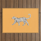 White fashionable cheetah  Outdoor Rug Gallery Image 1