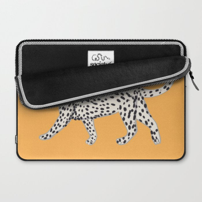 White fashionable cheetah  Laptop Sleeve Gallery Image 2