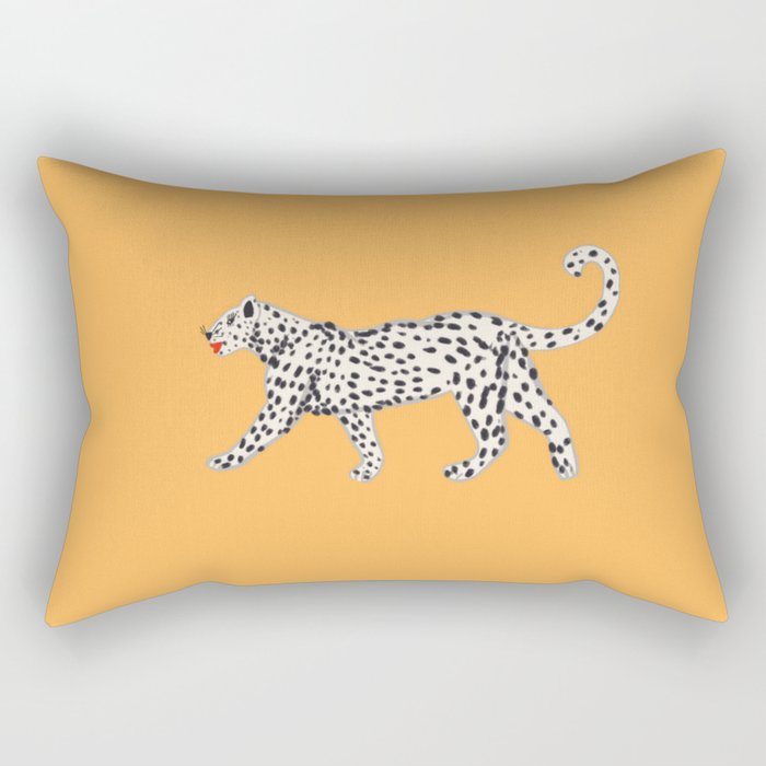 White fashionable cheetah  Rectangular Pillow Gallery Image 1