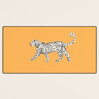 White fashionable cheetah  Desk Mat Gallery Image 3