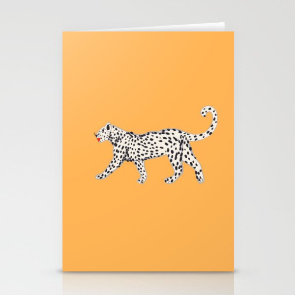 White fashionable cheetah  Stationery Card Gallery Image 2