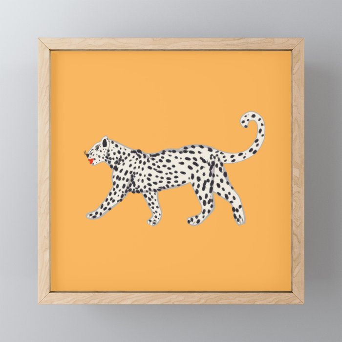 White fashionable cheetah  Mini Art Print Gallery Image 1
