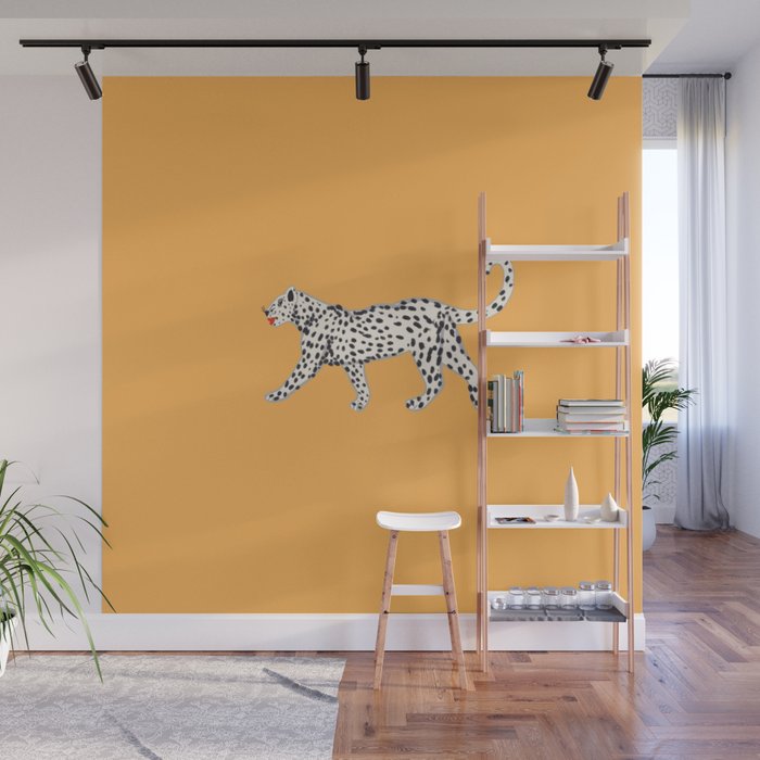 White fashionable cheetah  Wall Mural Gallery Image 1