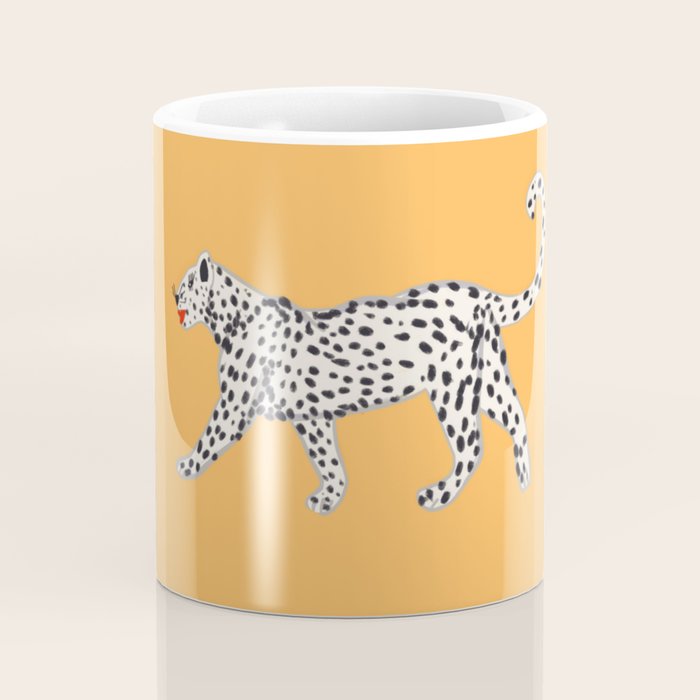 White fashionable cheetah  Coffee Mug Gallery Image 4