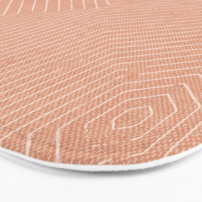 boho hexagon stripes - peach Bath Mat Gallery Image 3