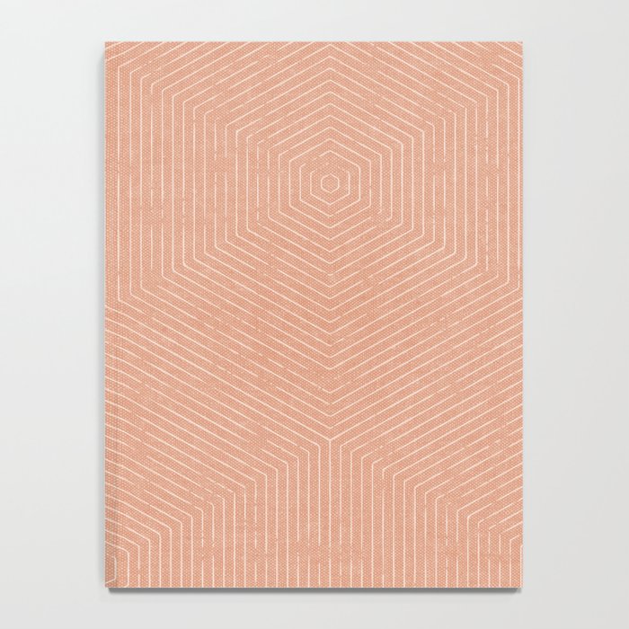 boho hexagon stripes - peach Notebook Gallery Image 4