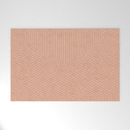 boho hexagon stripes - peach Welcome Mat Gallery Image 1