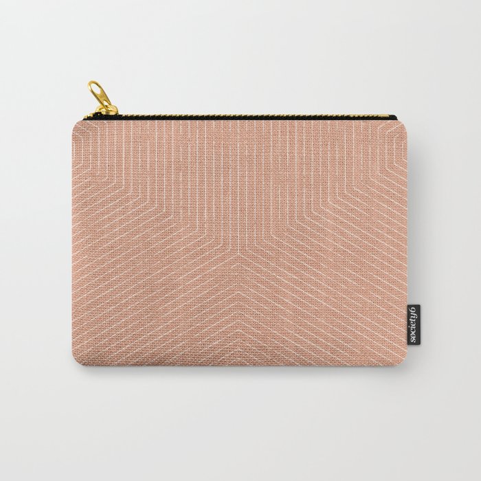 boho hexagon stripes - peach Carry All Pouch Gallery Image 1
