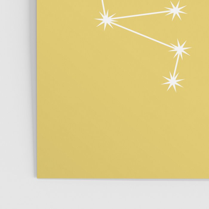 Sagittarius Zodiac Star Constellation Line Art Soft Yellow Poster Gallery Image 3