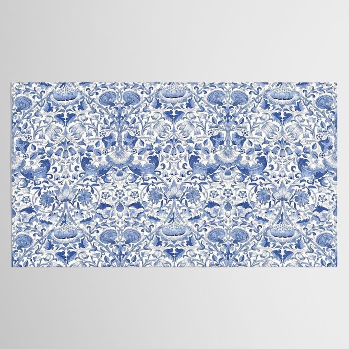 William Morris Vintage Lodden China Blue Toile Tablecloth Gallery Image 2