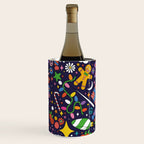 60s 70s psychedelic Modern Christmas Confetti Pattern Wine Chiller Gallery Image 2