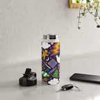 60s 70s psychedelic Modern Christmas Confetti Pattern Water Bottle Gallery Image 5