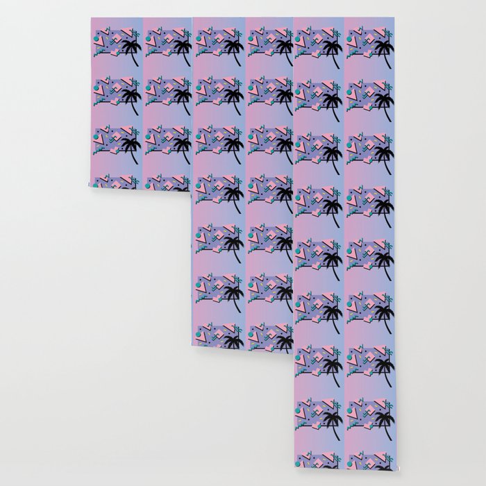Memphis Pattern 25 - Miami Vice / 80s Retro / Palm Tree Wallpaper Gallery Image 3