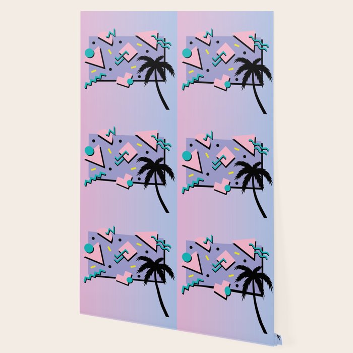 Memphis Pattern 25 - Miami Vice / 80s Retro / Palm Tree Wallpaper Gallery Image 2
