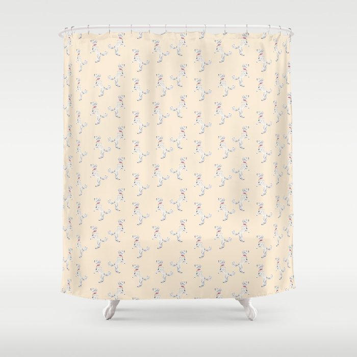 White Poodle  Shower Curtain Gallery Image 1