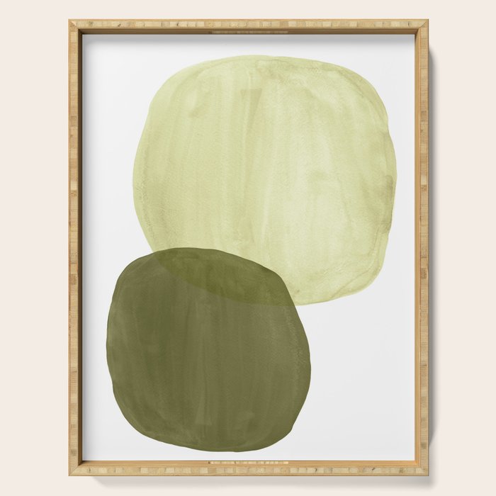 Olive green abstract shapes Serving Tray Gallery Image 1