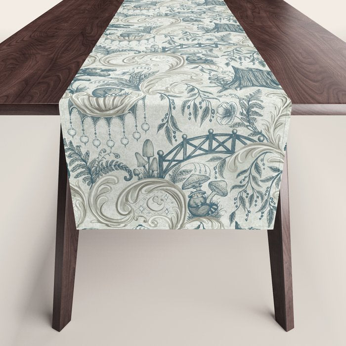 Fairytale Forest Raccoons - charming blue Table Runner Gallery Image 1