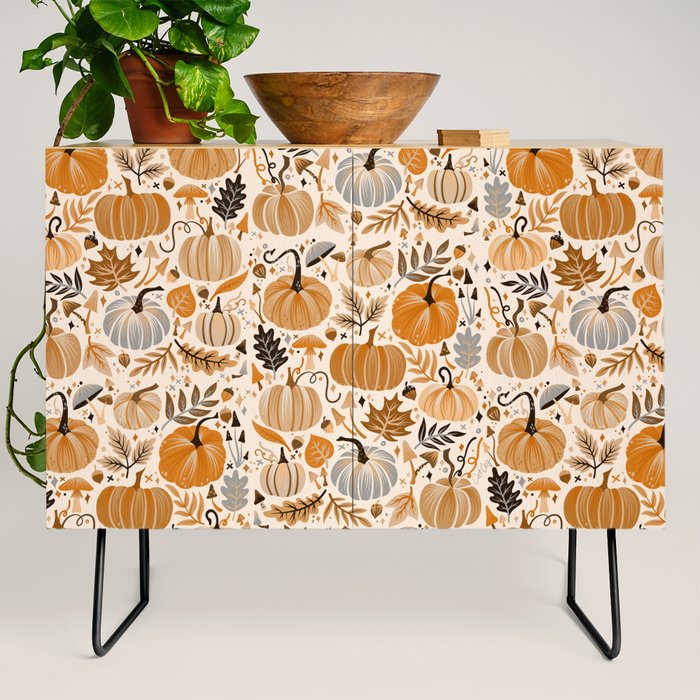 Pumpkin Confetti - Orange on Cream Credenza Gallery Image 2