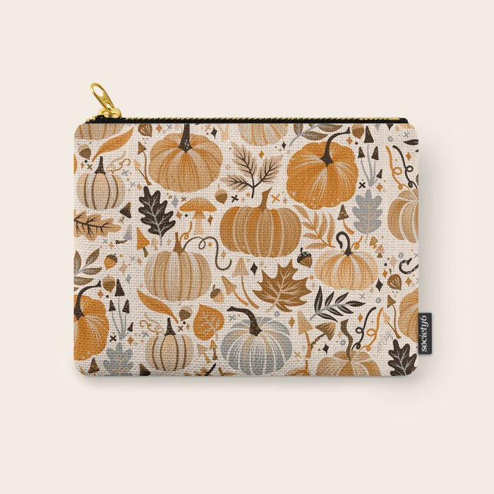 Pumpkin Confetti - Orange on Cream Carry All Pouch Gallery Image 1