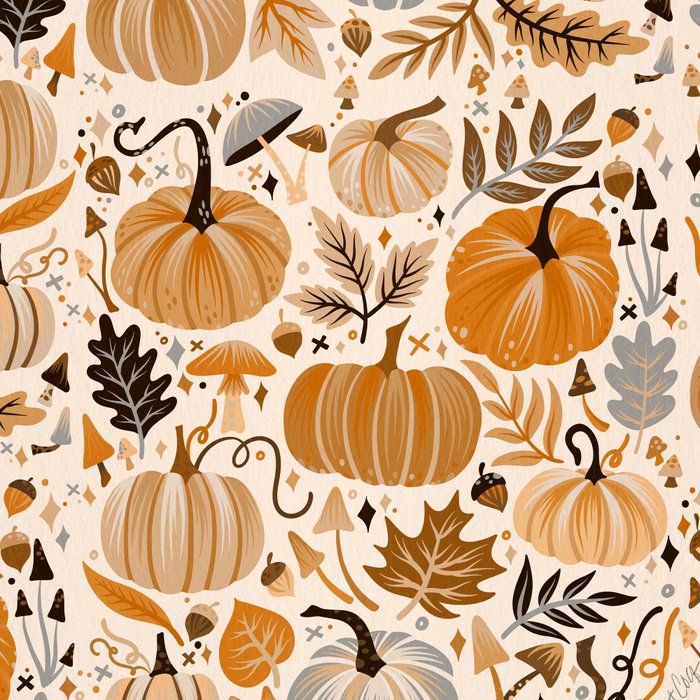 Pumpkin Confetti - Orange on Cream Coffee Mug Gallery Image 2