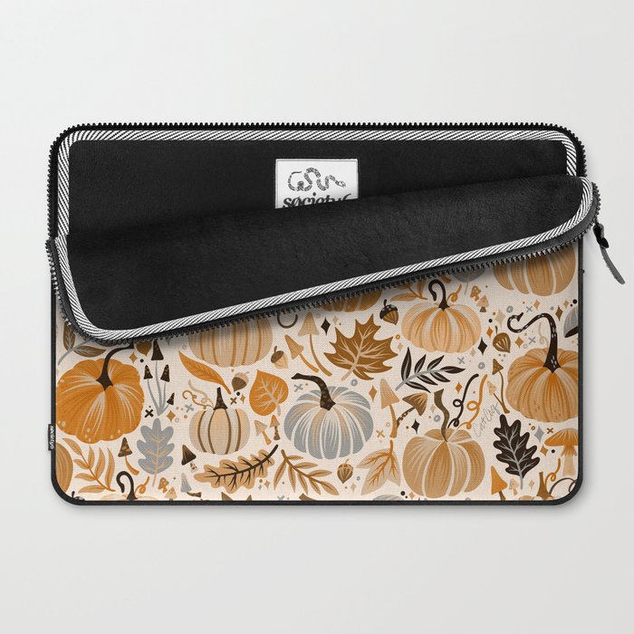 Pumpkin Confetti - Orange on Cream Laptop Sleeve Gallery Image 2