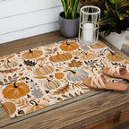 Pumpkin Confetti - Orange on Cream Outdoor Rug Gallery Image 2