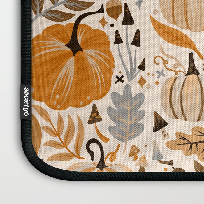 Pumpkin Confetti - Orange on Cream Laptop Sleeve Gallery Image 3