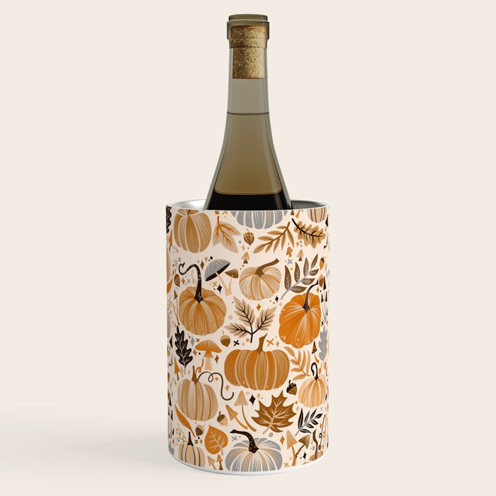 Pumpkin Confetti - Orange on Cream Wine Chiller Gallery Image 1
