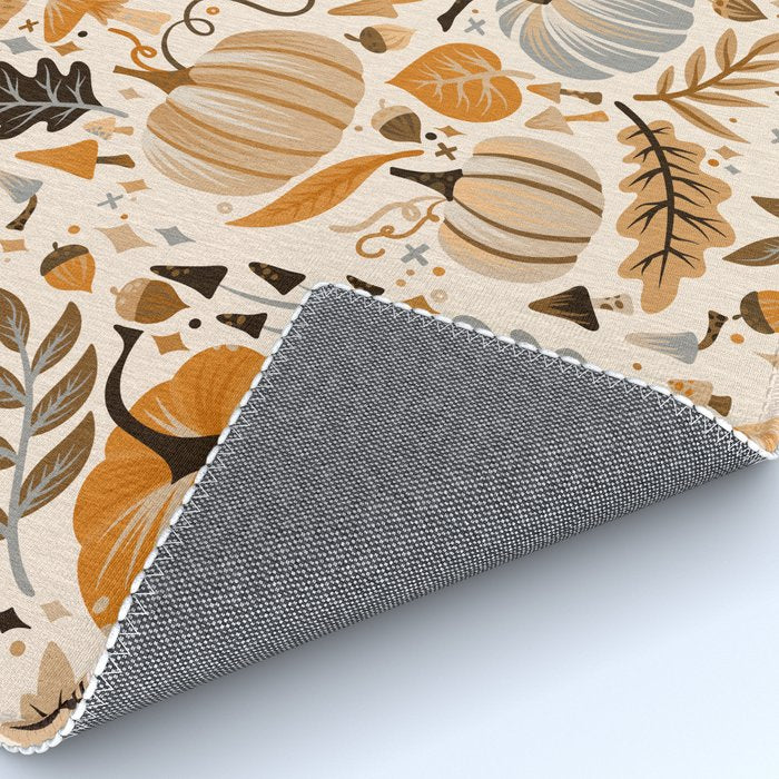 Pumpkin Confetti - Orange on Cream Rug Gallery Image 4