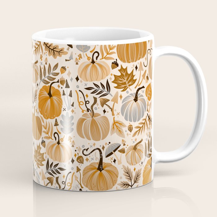 Pumpkin Confetti - Orange on Cream Coffee Mug Gallery Image 1