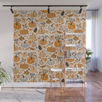 Pumpkin Confetti - Orange on Cream Wall Mural Gallery Image 1