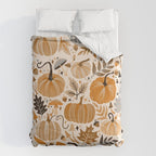Pumpkin Confetti - Orange on Cream Comforter Gallery Image 6