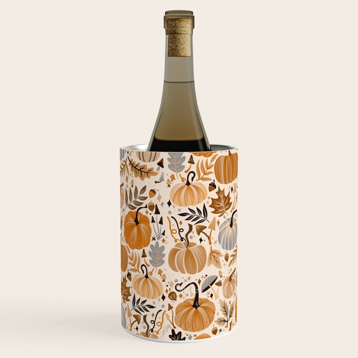 Pumpkin Confetti - Orange on Cream Wine Chiller Gallery Image 3