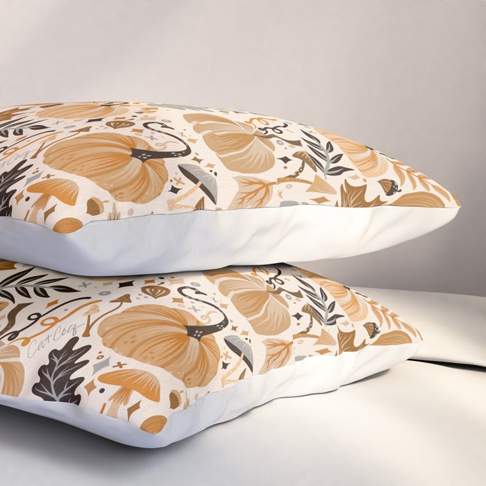 Pumpkin Confetti - Orange on Cream Pillow Sham Gallery Image 3