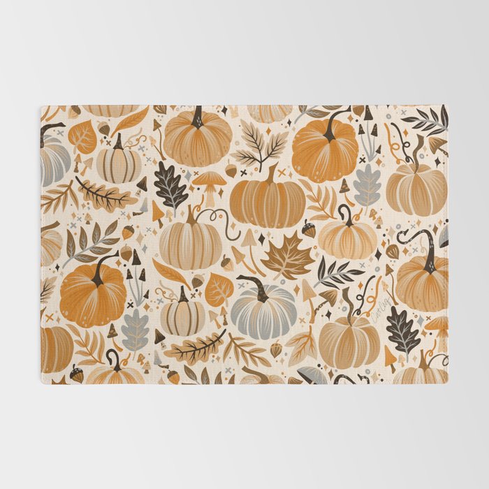 Pumpkin Confetti - Orange on Cream Rug Gallery Image 2