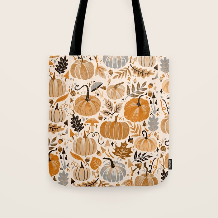 Pumpkin Confetti - Orange on Cream Tote Bag Gallery Image 1