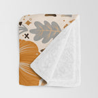 Pumpkin Confetti - Orange on Cream Throw Blanket Gallery Image 3