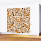 Pumpkin Confetti - Orange on Cream Wall Mural Gallery Image 2