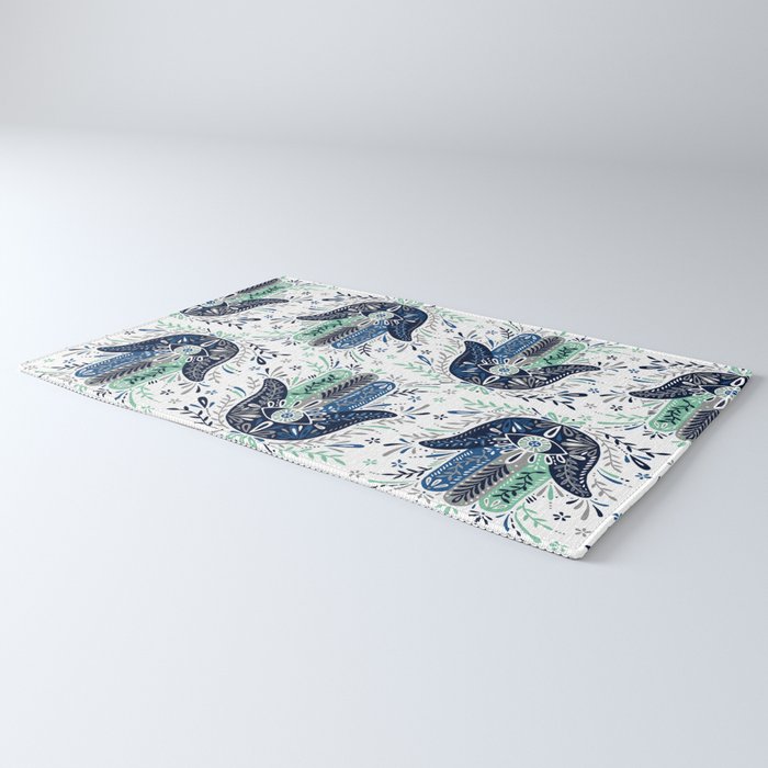 Hamsa Hand - Navy Palette Rug Gallery Image 3