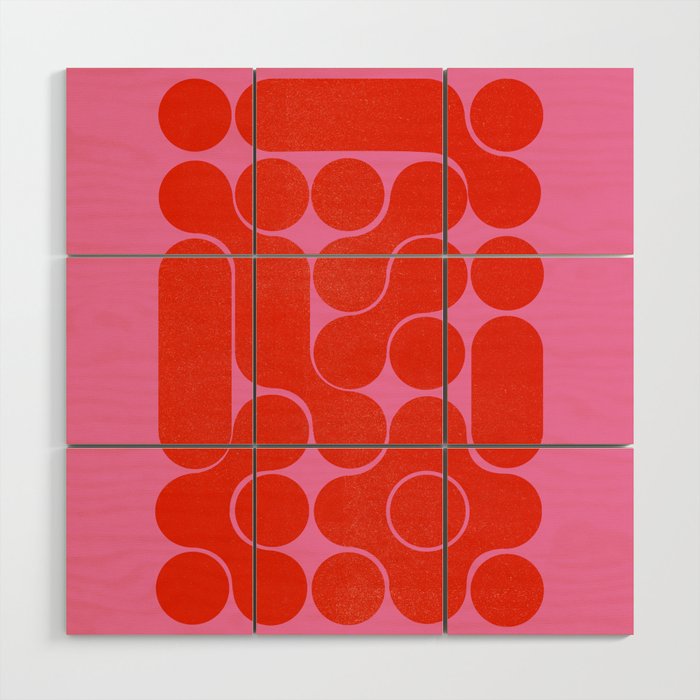 Abstract mid-century shapes no 6 Wood Wall Art Gallery Image 1