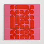 Abstract mid-century shapes no 6 Wood Wall Art Gallery Image 1