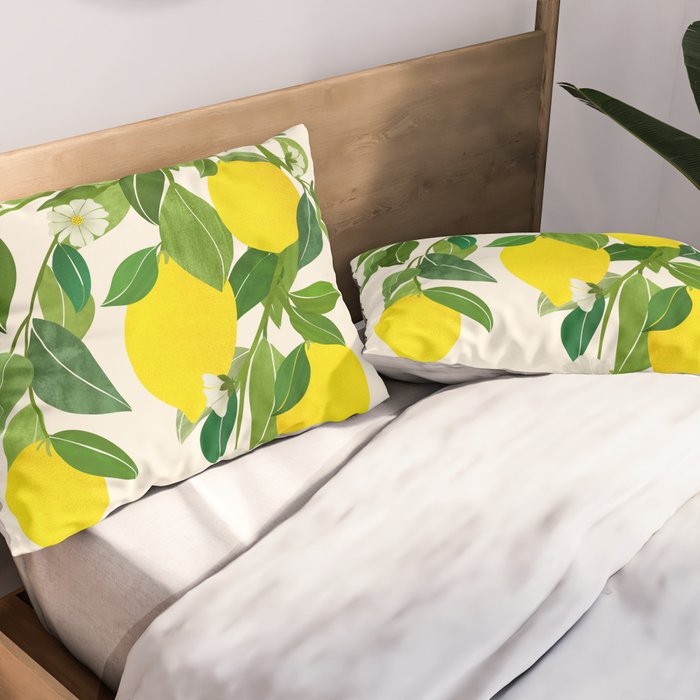 Summer Lemons / Tropical Fruit Series Pillow Sham Gallery Image 2