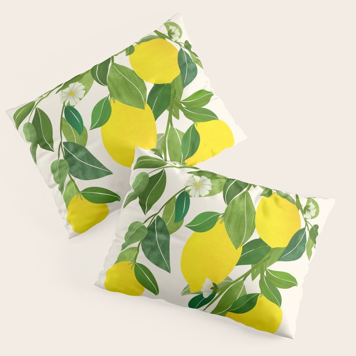 Summer Lemons / Tropical Fruit Series Pillow Sham Gallery Image 1