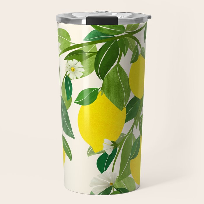 Summer Lemons / Tropical Fruit Series Travel Mug Gallery Image 1