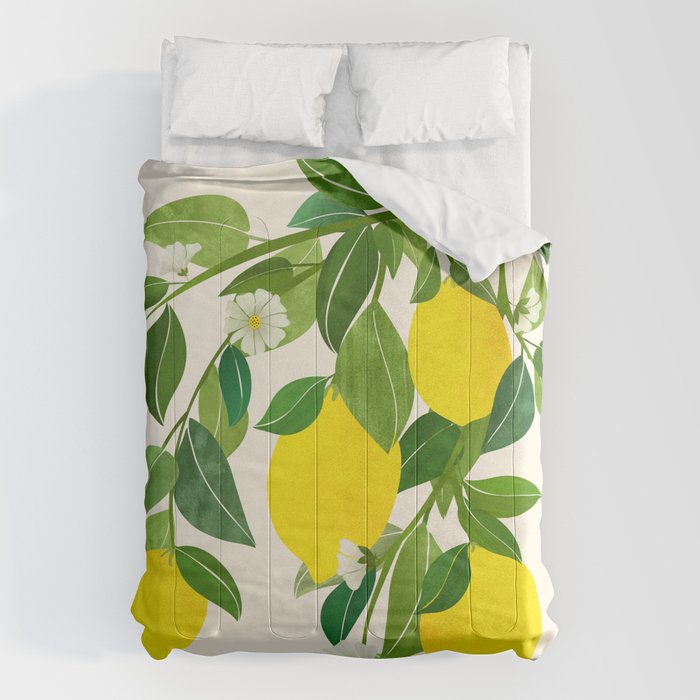 Summer Lemons / Tropical Fruit Series Comforter Gallery Image 6