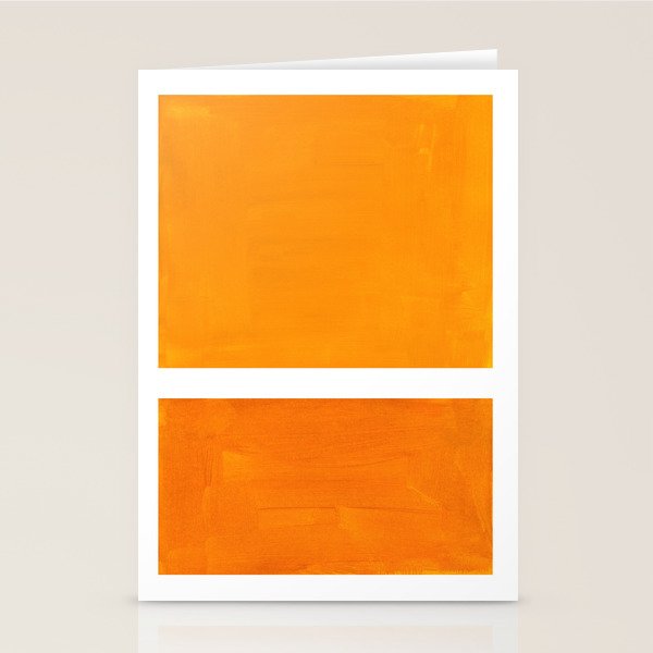 Antique Yellow  & Yellow Ochre Mid Century Modern Abstract Minimalist Rothko Color Field Squares Stationery Card Gallery Image 2